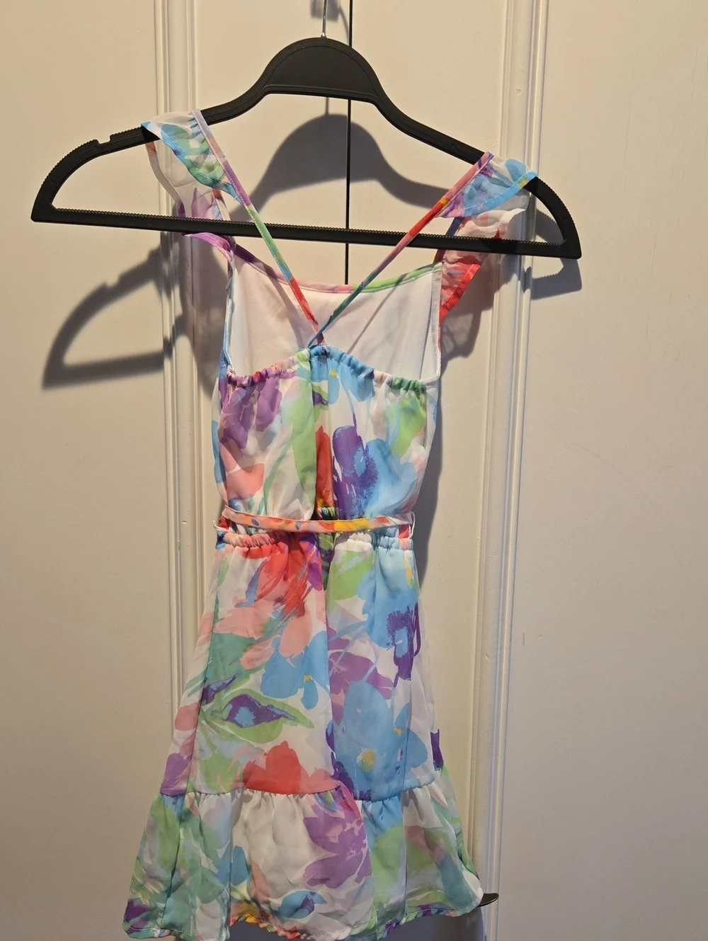 Floral Watercolor Ruffle Sundress - Multi